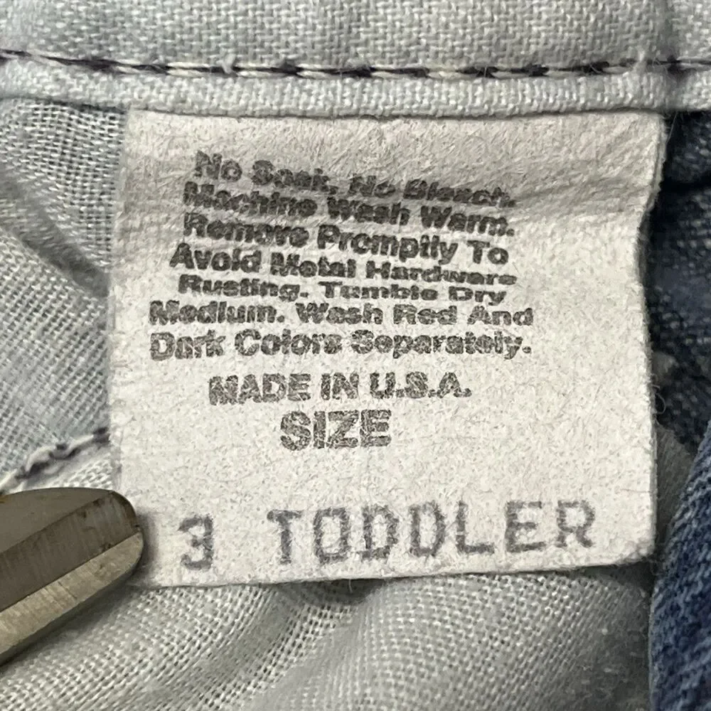 VTG 90’s OshKosh B'gosh Vestbak Blue Denim Cotton Bib Overalls Kids Unisex 3T